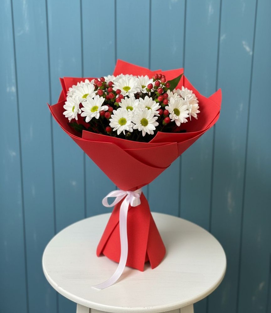 Букет цветов из: Хризантемы в Звенигороде