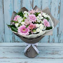 Букет цветов из:  Герберы, Альстромерии и Хризантемы в Звенигороде