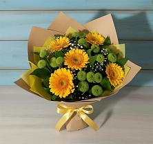 Букет цветов из:  Герберы и Хризантемы в Звенигороде
