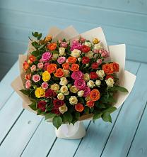 Букет Микс из разноцветных кустовых роз #REPLACE_PRED# Звенигороде